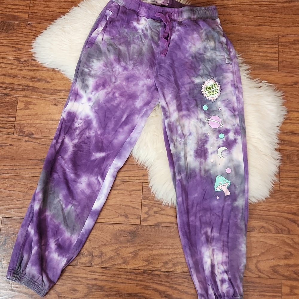 Santa Cruz Skateboards  Once Upon A Dot Purple Tyedye Sweatpants
